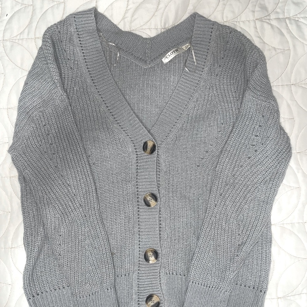 Gray/ Grey button down cardigan